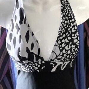 NWT Swimsuit, Beach Joy Bikini LA Swimwear Collection, black & white, orig $55